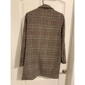 Plaid button up coat